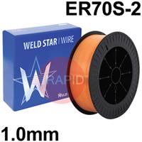 3010202858 Mild Steel A15 MIG Wire, 1.0mm Diameter - AWS A5.18 ER70S-2, 15Kg Reel