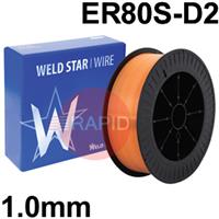 3010203077 Low Alloy A31 MIG Wire, 1.0mm Diameter - AWS A5.28 ER80S-D2, 15Kg Reel