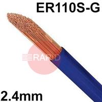 3010300472 Low Alloy Steel TIG Wire, 2.4mm Diameter x 1000mm Cut Lengths - AWS A5.28 ER110S-G, 5Kg Pack