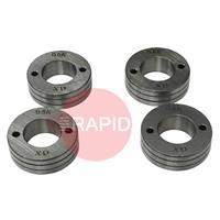 4017218 PATON K-Groove Feed Roller Set of 4 - Flux Cored Wire: 0.6 - 0.8mm (4 Roll Drive)