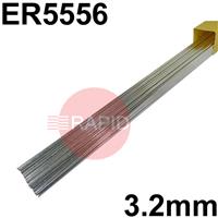 55563225 5556 (NG61) Aluminium Tig Wire, 3.2mm Diameter x 1000mm Cut Lengths - AWS 5.10 ER5556. 2.5kg Pack