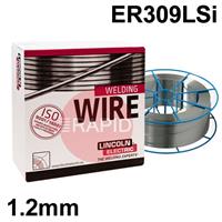 595796 Lincoln Electric LNM 309LSi Stainless Steel Mig Wire 1.2mm Diameter 15Kg Reel, ER309LSi, G 23 12 L Si