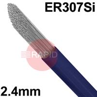 6011100316 Stainless Steel TIG Wire, 2.4mm Diameter x 1000mm Cut Lengths - AWS A5.9 ER 307Si, 5Kg Pack