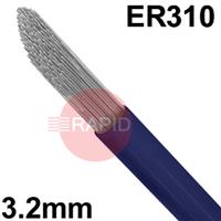 6011100342 Stainless Steel TIG Wire, 3.2mm Diameter x 1000mm Cut Lengths - AWS A5.9 ER310, 5Kg Pack