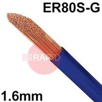 6011100578 Corten Steel TIG Wire, 1.6mm Diameter x 1000mm Cut Lengths - AWS A5.28 ER80S-G, 5Kg Pack