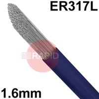 6011100590 Stainless Steel TIG Wire, 1.6mm Diameter x 1000mm Cut Lengths - AWS A5.9 ER 317 / 317L, 5Kg Pack