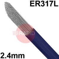 6011100591 Stainless Steel TIG Wire, 2.4mm Diameter x 1000mm Cut Lengths - AWS A5.9 ER 317 / 317L, 5Kg Pack