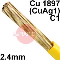 RO072425 SIFSILCOPPER No 7 2.4mm Tig Wire, 2.5kg Pkt - EN 14640: Cu 1897 (CuAg1), BS: 1453: C1