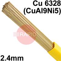 RO4424XX SIFALBRONZE No 44 Aluminium Bronze Tig Wire, 2.4mm Diameter x 1000mm Cut Lengths - EN 14640 CU 6328 (CUAL9NI5)