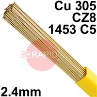 RR022425 SIF SIFREDICOTE No 2 2.4mm Tig Wire, 2.5kg Pack - EN 1044: CU 305, BS: 1845: CZ8 1453 C5