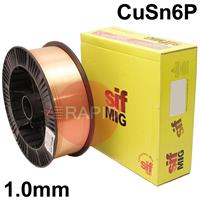 WO081007 Sifmig 8 Phosphor Bronze MIG Wire, 1mm Diameter, 0.7Kg Spool, ISO 24373 Cu 5180A (CuSn6p), BS: 2901 C11