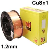 WO981212 Sifmig 985 98.5% copper wire 1.2 mm Dia 12.5 kg Spl, ISO 24373 Cu 1898 (CuSn1), BS: 2901 C7