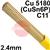 RO082401  SIFPHOSPHOR Bronze No 8 Copper Tig Wire, 2.4mm Diameter x 1000mm Cut Lengths - EN 14640: Cu 5180 (CuSn6P), BS: 2901: C11. 1.0kg Pack (approx. 25pcs)