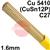 RO821601  SIFPHOSPHOR Bronze No 82 Copper Tig Wire, 1.6mm Diameter x 1000mm Cut Lengths - EN 14640: Cu 5410 (CuSn12P), BS: 2901: C27. 1.0kg Pack