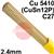 RO822401  SIFPHOSPHOR Bronze No 82 Copper Tig Wire, 2.4mm Diameter x 1000mm Cut Lengths - EN 14640: Cu 5410 (CuSn12P), BS: 2901: C27. 1.0kg Pack