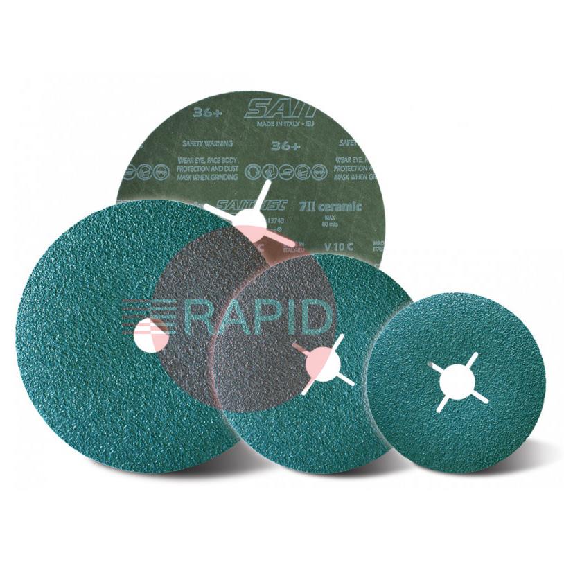 077884  SAITDISC-D 7 II 115mm (4.5) Ceramic Fibre Sanding Disc - Grit 36