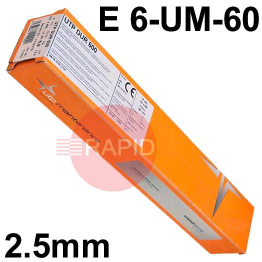 12020  UTP DUR 600 Hardfacing Electrodes 2.5mm Diameter x 300mm Long. 4.0kg Pack. E 6-UM-60