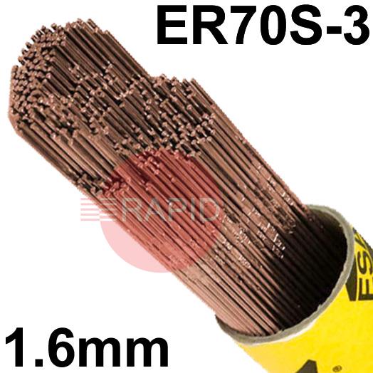 126016R150  ESAB OK Tigrod 12.60 1.6mm TIG Wire, 5Kg Pack. ER70S-3