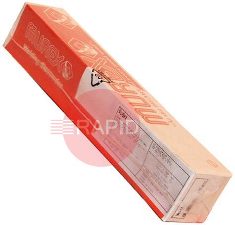 1303802  Murex Vodex Mild Steel Electrodes 2.5mm Diameter x 350mm Long. 5.3kg Pack (303 Rods). E6013