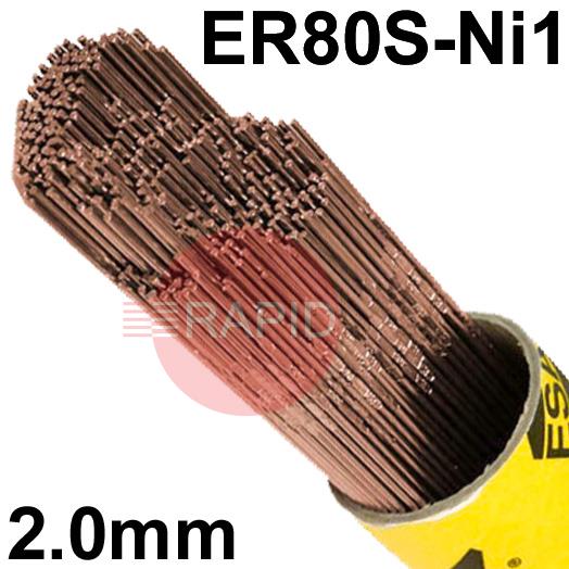 132320R150  ESAB OK Tigrod 13.23 2mm TIG Wire, 5Kg Pack. ER80S-Ni1