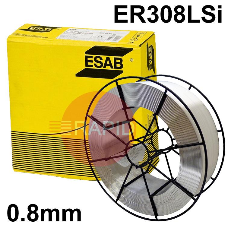 1612089820  ESAB OK Autrod 308LSi Stainless Steel 0.8mm MIG Wire, 15Kg Reel, ER308LSi