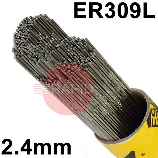 165324R150  Esab OK Tigrod 309L Stainless Steel Tig Wire, 2.4mm Diameter x 1000mm Cut Lengths - AWS A5.9 ER309L. 5.0kg Pack