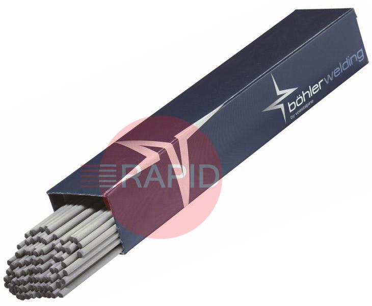 18163  Bohler Phoenix Blau Mild Steel Electrodes 2.5mm Diameter x 350mm Long. 4.9kg Pack (275 Rods). E6013