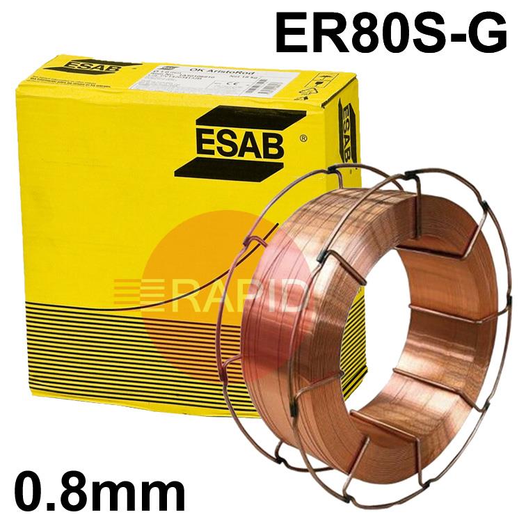 1B26086900  0.8mm Diameter ESAB OK AristoRod 13.26 Corten MIG Wire, 15Kg Reel. ER80S-G