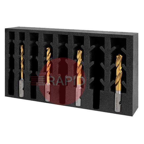 209010-SET1  HMT VersaDrive Cobalt Drill Bit InsertFoam 4 Piece Set (6, 8, 10, 12mm)