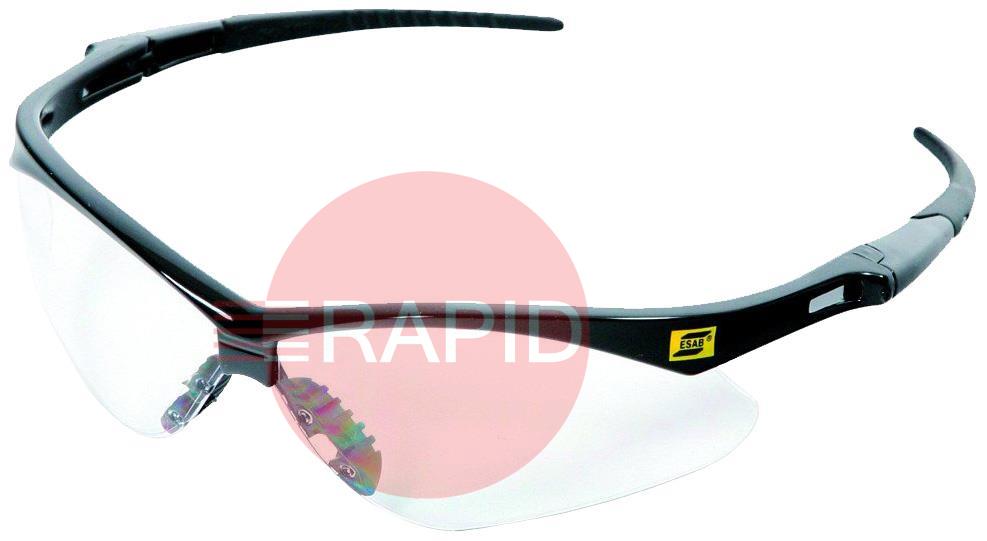 3000354  ESAB Warrior Safety Spectacles - Clear UV Lens with Hard Coating & Neck Cord, EN166