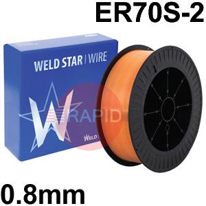 3010202856  Mild Steel A15 MIG Wire, 0.8mm Diameter - AWS A5.18 ER70S-2, 15Kg Reel