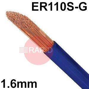 3010300470  Low Alloy Steel TIG Wire, 1.6mm Diameter x 1000mm Cut Lengths - AWS A5.28 ER110S-G, 5Kg Pack