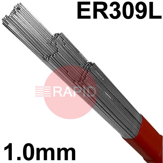 309105  309L Stainless Steel Tig Wire, 1.0mm Diameter x 1000mm Cut Lengths - AWS A5.9 ER309L. 5.0kg Pack