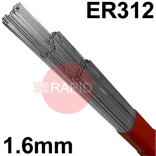 312165  312 Stainless Steel Tig Wire, 1.6mm Diameter x 1000mm Cut Lengths - AWS A5.9 ER312. 5.0kg Pack