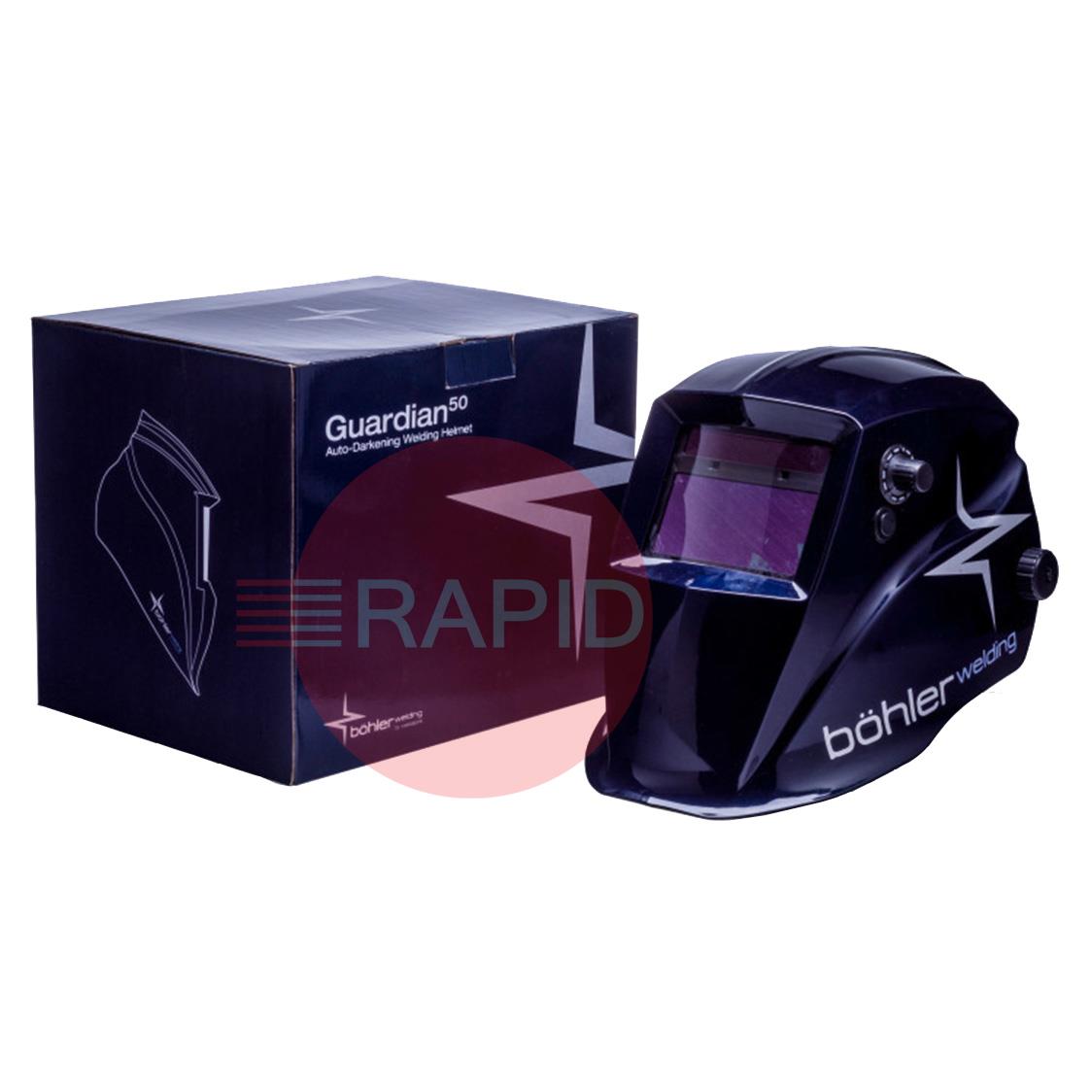 32371  Bohler Guardian 50 Auto Darkening Welding Helmet - Shade 4, 9-13