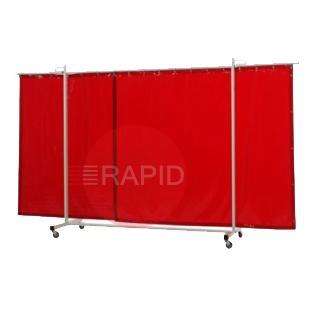 36.31.15  CEPRO Robusto Triptych Welding Screen with Orange-CE Curtain - 3.6m Wide x 2.2m High, Approved EN 25980