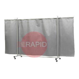 36.31.31  CEPRO Robusto Triptych Welding Screen with Atlas Heat Resistant Curtain - 3.6m Wide x 2.1m High, 550°C