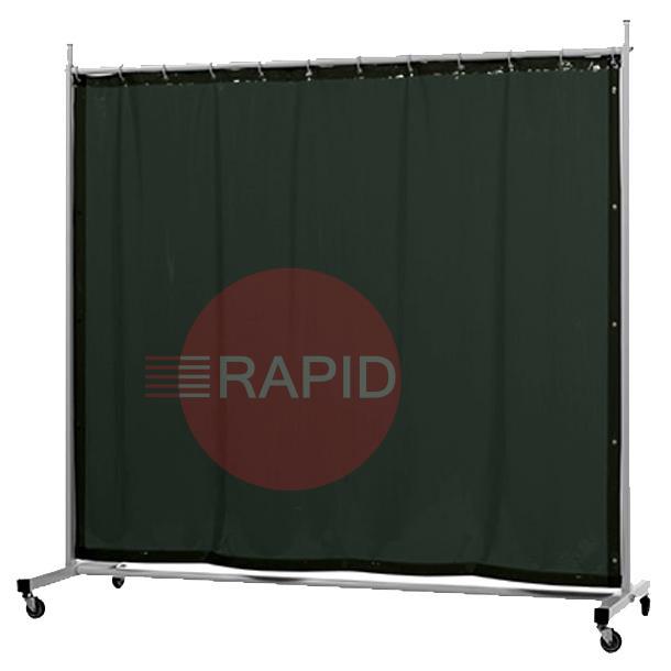 36.32.19  CEPRO Robusto Single Welding Screen with Green-9 Curtain - 2.2m Wide x 2.1m High, Approved EN 25980