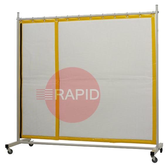 36.32.45  CEPRO Robusto Single Welding Screen with Sonic Sound Absorbing Curtain - 2.2m Wide x 2.1m High, RW=14 dB