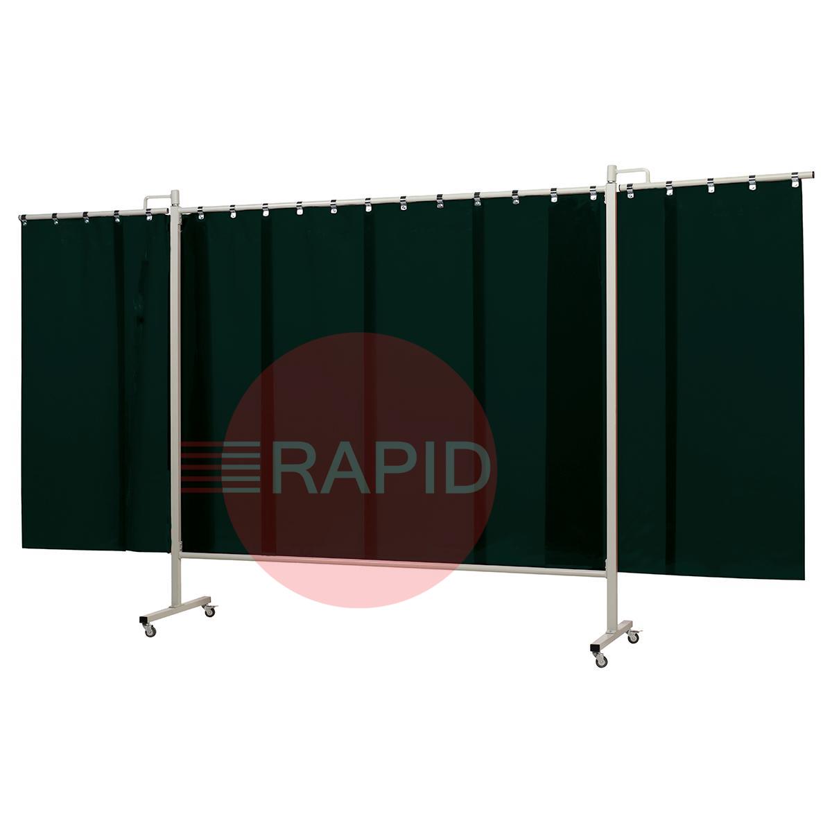 36.36.06  CEPRO Omnium Triptych Welding Screen, with Green-6 Sheet - 3.7m Wide x 2m High, Approved EN 25980