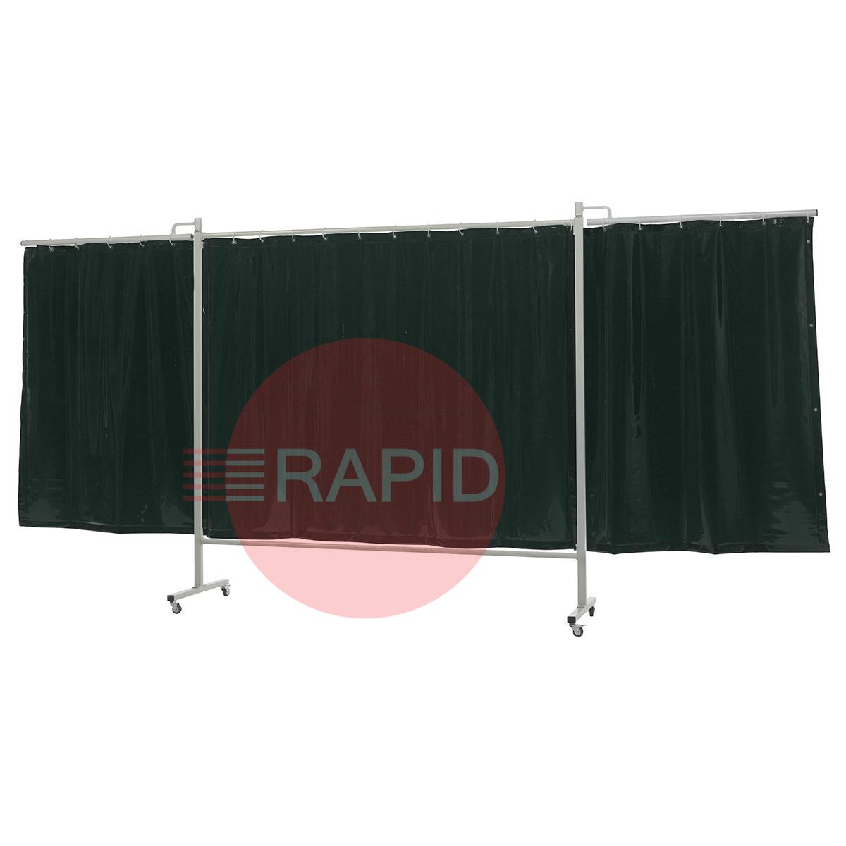 36.36.66  CEPRO Omnium Triptych XL Welding Screen, with Green-6 Curtain - 4.3m Wide x 2m High, Approved EN 25980