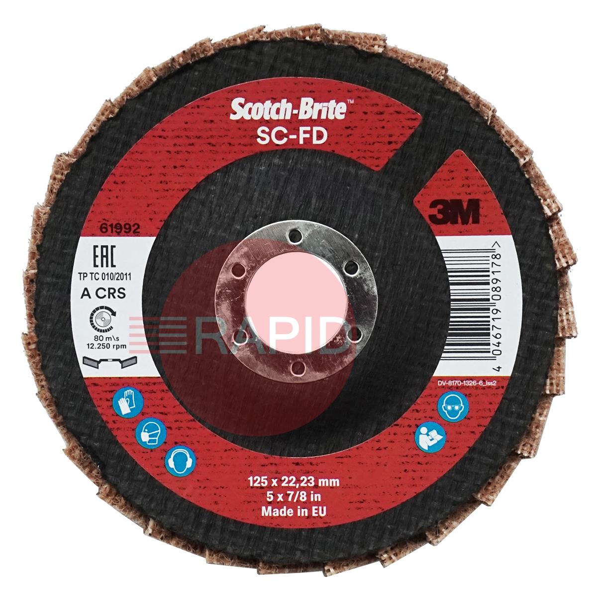 3M-61992  3M Scotch-Brite Surface Conditioning Flap Disc SC-FD, 125mm, ACRS