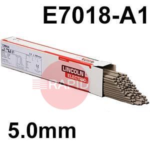 516982-1  Lincoln Electric SL 12G Low Hydrogen Electrodes 5.0mm Diameter x 450mm Long. 15.9kg Carton (3 x 5.3kg 50 Rod Packs). E7018-A1-H4R