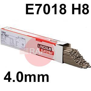 599220-1  Lincoln Electric 7018 Low Hydrogen Electrodes 4.0mm Diameter x 450mm Long. 17.4kg Carton (3 x 5.8kg 85 Rod Packs) E7018 H8