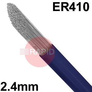 6011100196  Stainless Steel TIG Wire, 2.4mm Diameter x 1000mm Cut Lengths - AWS A5.9 ER 410, 5Kg Pack