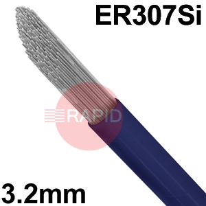 6011100317  Stainless Steel TIG Wire, 3.2mm Diameter x 1000mm Cut Lengths - AWS A5.9 ER 307Si, 5Kg Pack