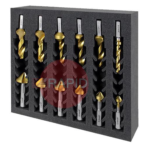 603067-SET1  HMT Versadrive Drillsink / Countersink Insertfoam Starter 12 Piece Set (8 - 31mm)