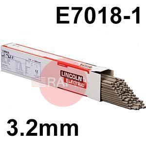 619038  Lincoln Electric 7018-1 Low Hydrogen Electrodes 3.2mm Diameter x 350mm Long. 12.6kg Carton (3 x 4.2kg 120 Rod Packs). E7018-1