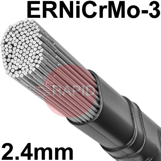 625245  INCONEL Filler Metal 625 High Nickel Tig Wire, 2.4mm Diameter x 1000mm Cut Lengths - AWS A5.14 ERNiCrMo-3. 4.54kg Pack