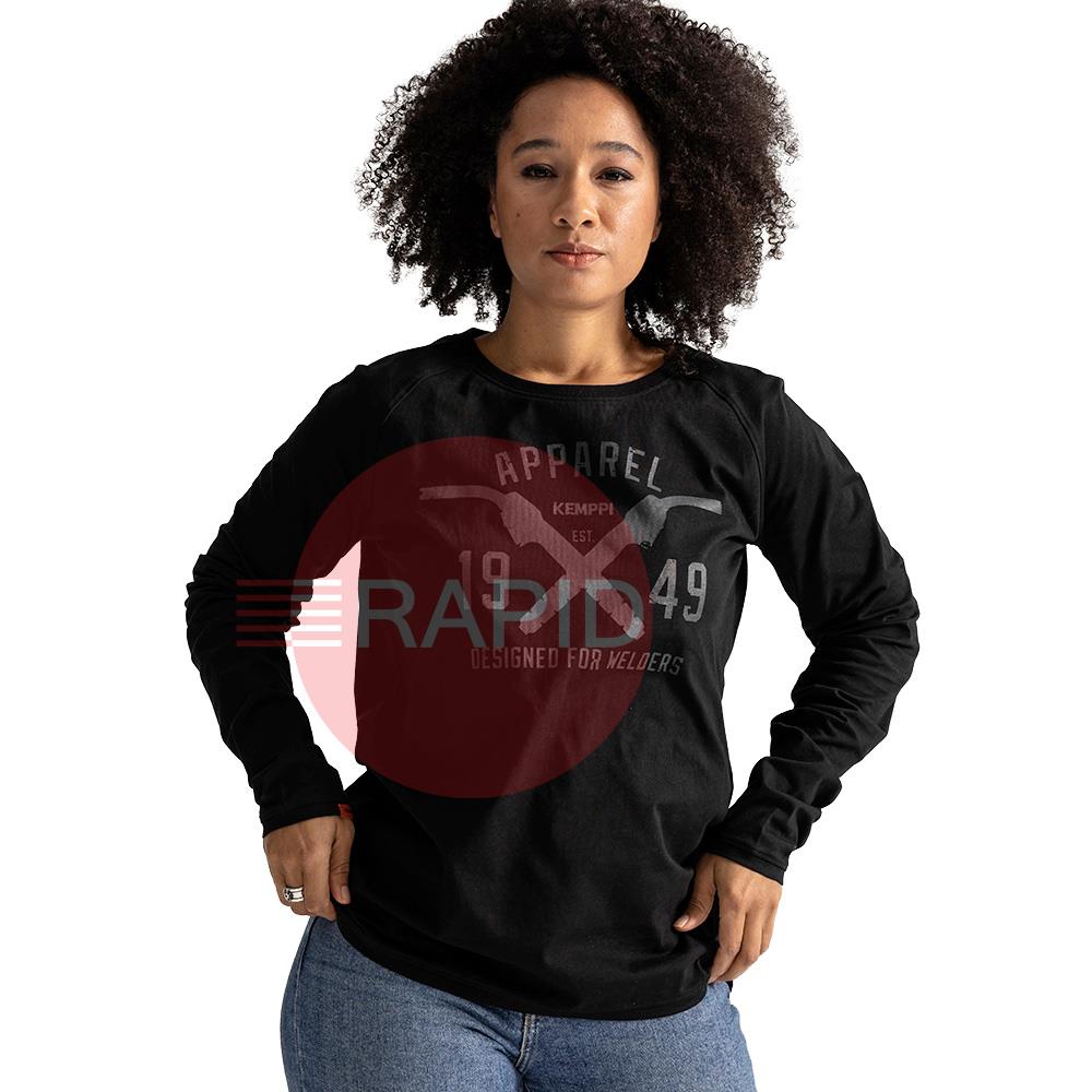 681270010F  Kemppi Wear 0022 Black Women Long Sleeve T-Shirt